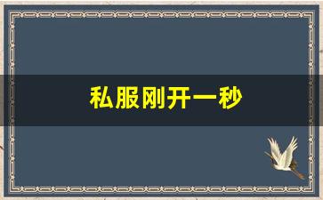 私服刚开一秒(新区刚开一秒传奇)