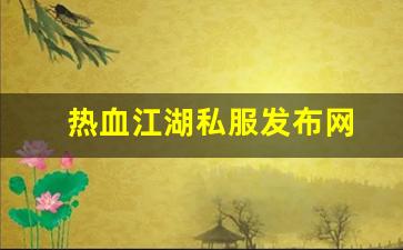 热血江湖私服发布网(热血江湖私发网6000) (8